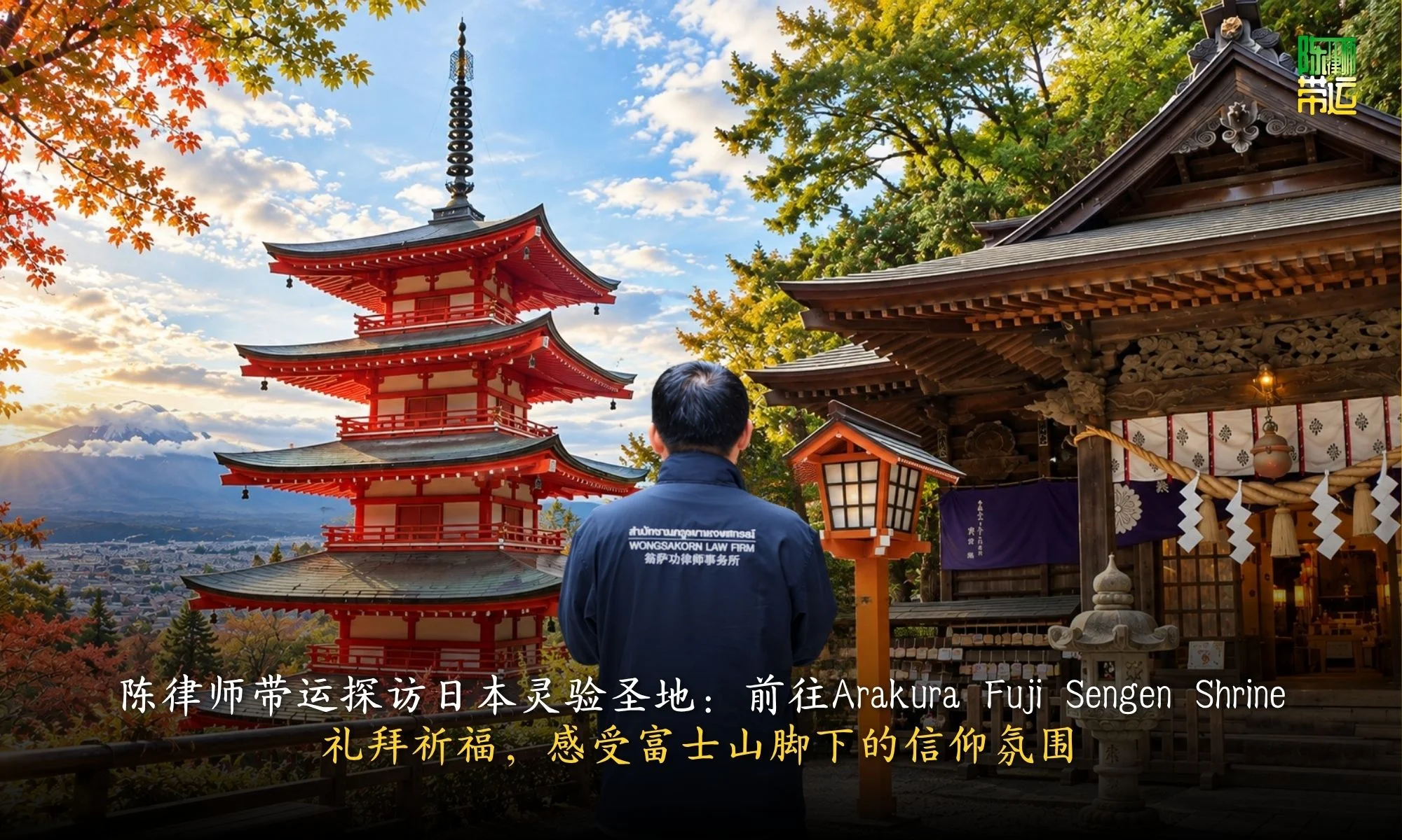 陈律师带运探访日本灵验圣地：前往Arakura Fuji Sengen Shrine，礼拜祈福，感受富士山脚下的信仰氛围