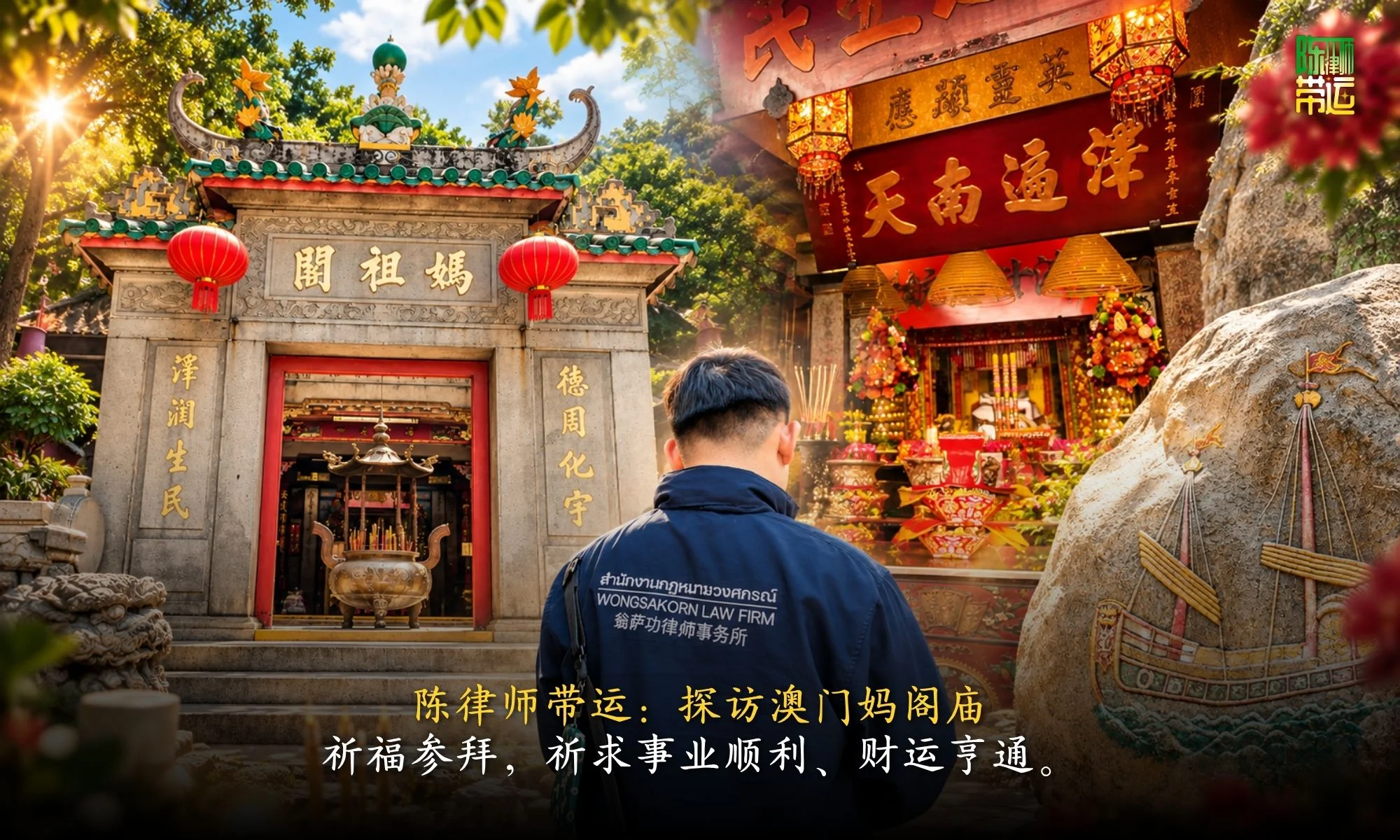 陈律师带运：探访澳门妈阁庙，祈福参拜，祈求事业顺利、财运亨通。